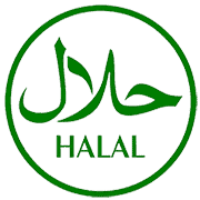 Green and white Halal certification logo.